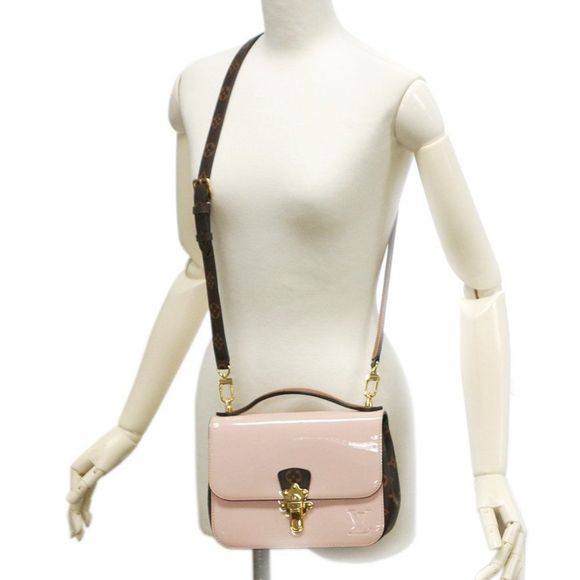 Louis Vuitton Monogram Patent Leather Cherry Wood BB Rose Ballerine Shoulder Bag - Picture 11 of 16